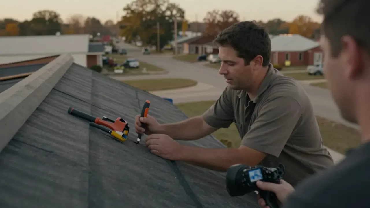 Roof Leak Repair in Baytown, Texas: Roof Leak Repair professional talking with a customer